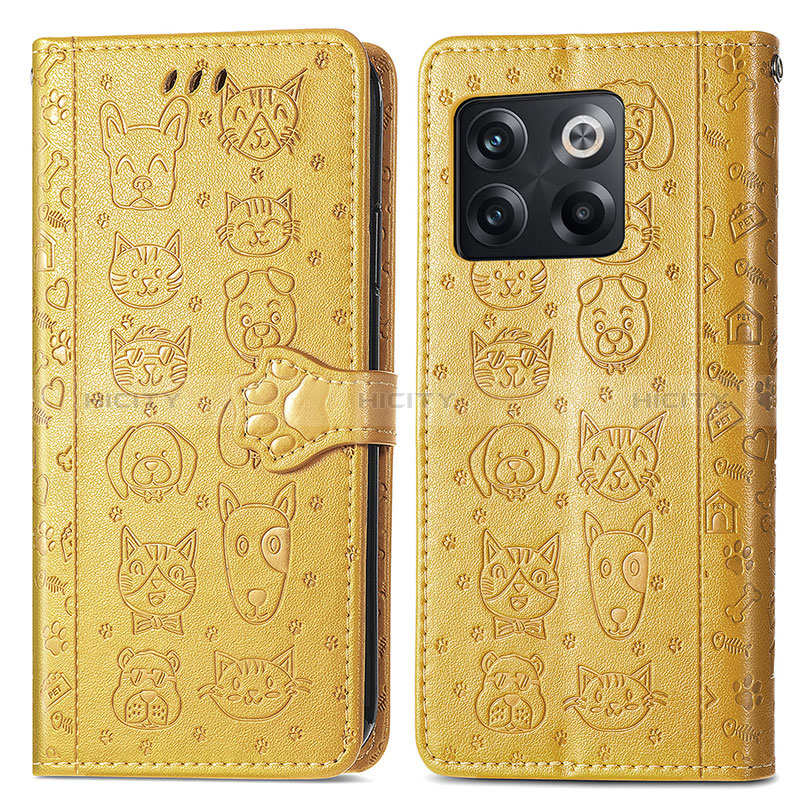 Coque Portefeuille Motif Fantaisie Livre Cuir Etui Clapet S03D pour OnePlus Ace Pro 5G Jaune Plus