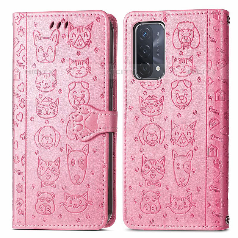 Coque Portefeuille Motif Fantaisie Livre Cuir Etui Clapet S03D pour OnePlus Nord N200 5G Rose Plus