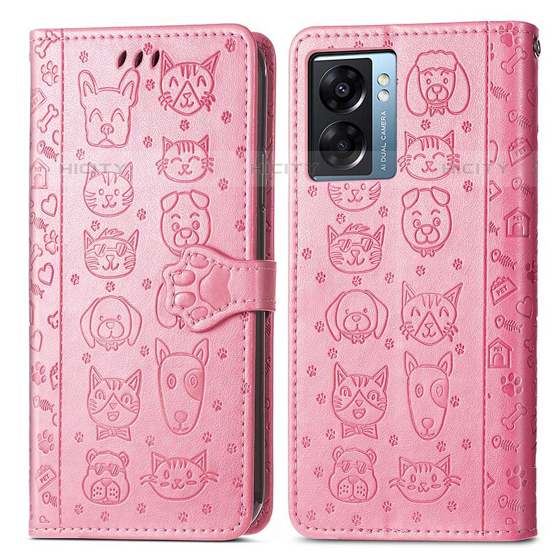 Coque Portefeuille Motif Fantaisie Livre Cuir Etui Clapet S03D pour OnePlus Nord N300 5G Rose Plus