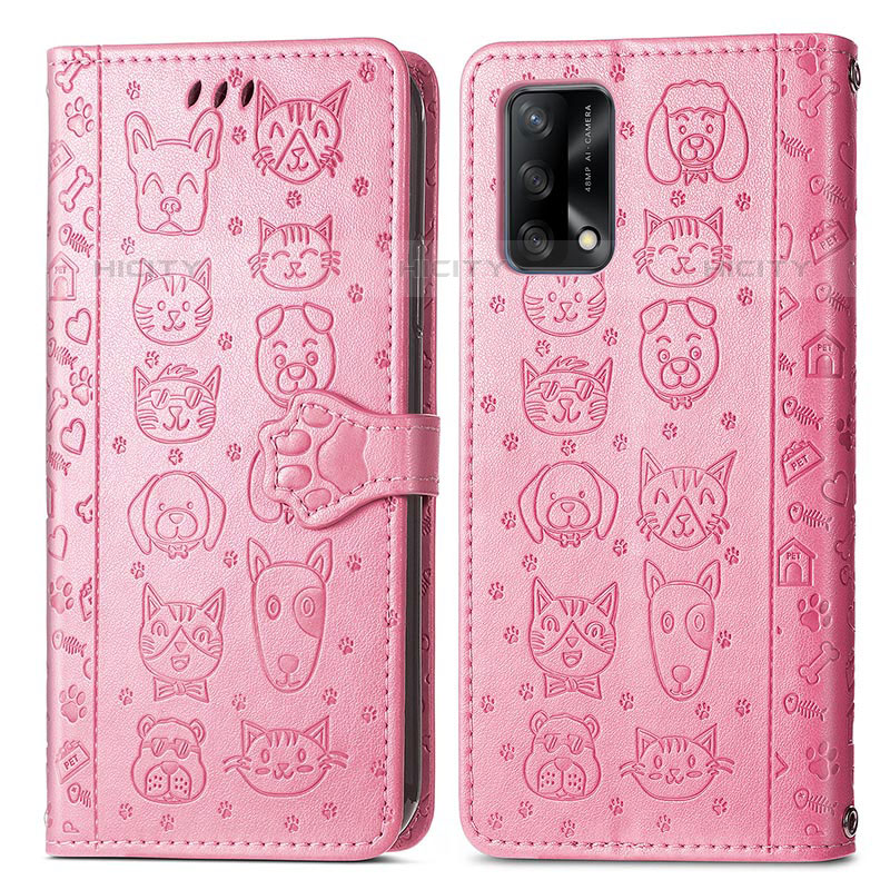 Coque Portefeuille Motif Fantaisie Livre Cuir Etui Clapet S03D pour Oppo A74 4G Rose Plus