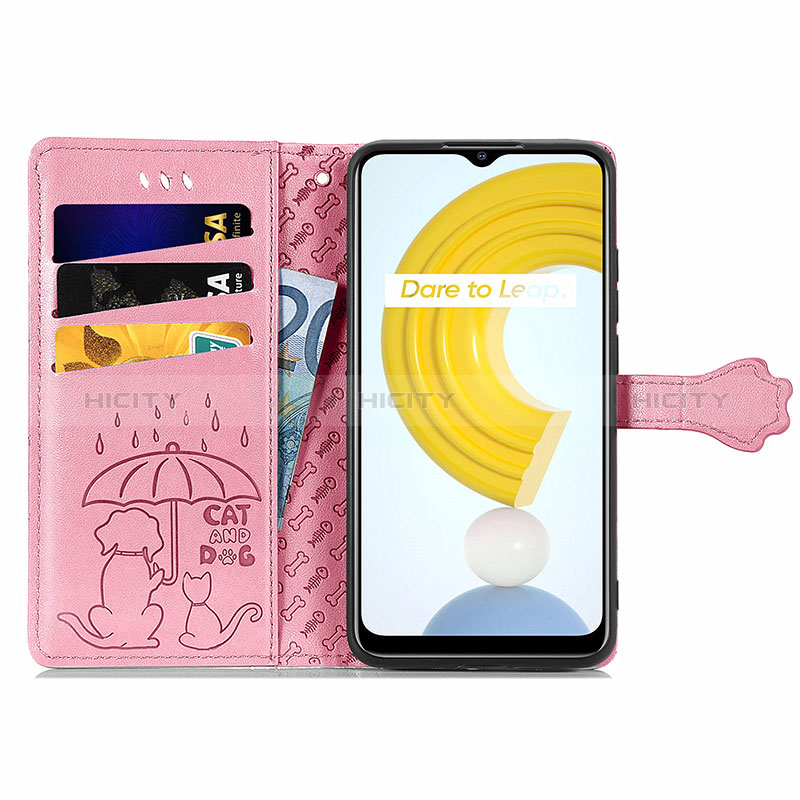 Coque Portefeuille Motif Fantaisie Livre Cuir Etui Clapet S03D pour Realme C21 Plus