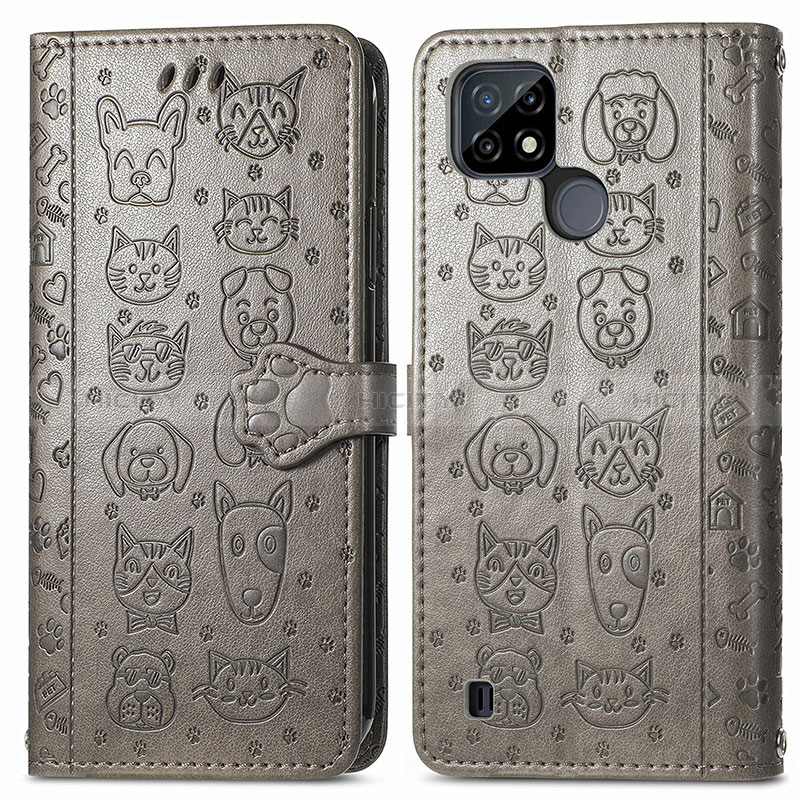 Coque Portefeuille Motif Fantaisie Livre Cuir Etui Clapet S03D pour Realme C25Y India Plus