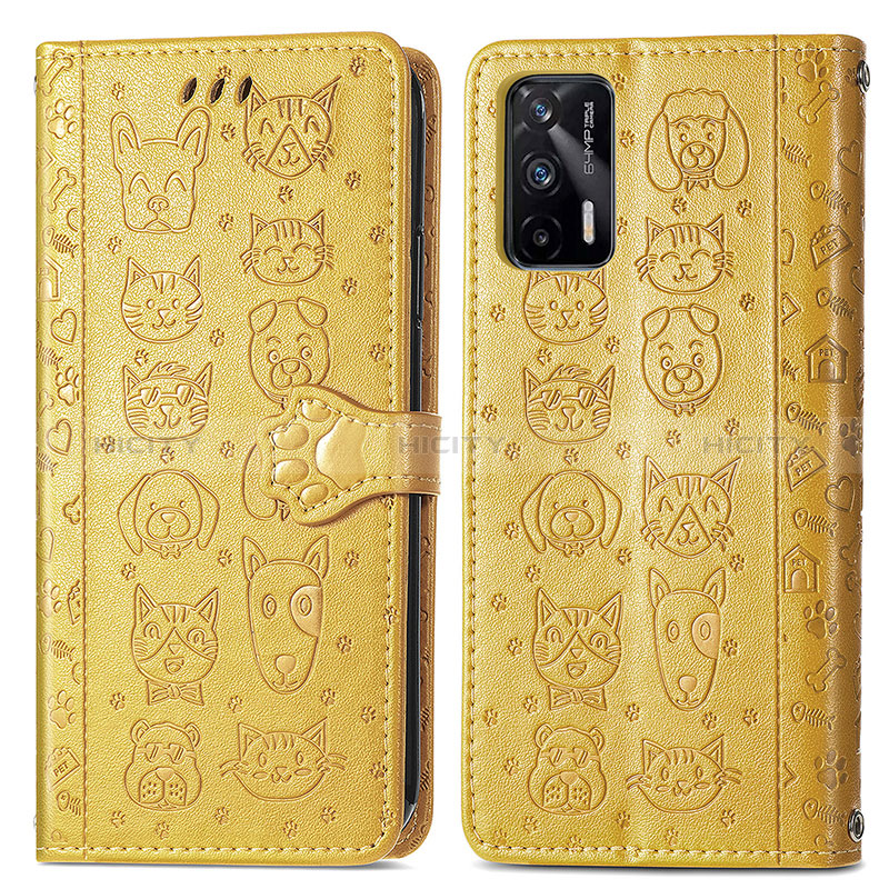 Coque Portefeuille Motif Fantaisie Livre Cuir Etui Clapet S03D pour Realme GT Neo 2T 5G Jaune Plus