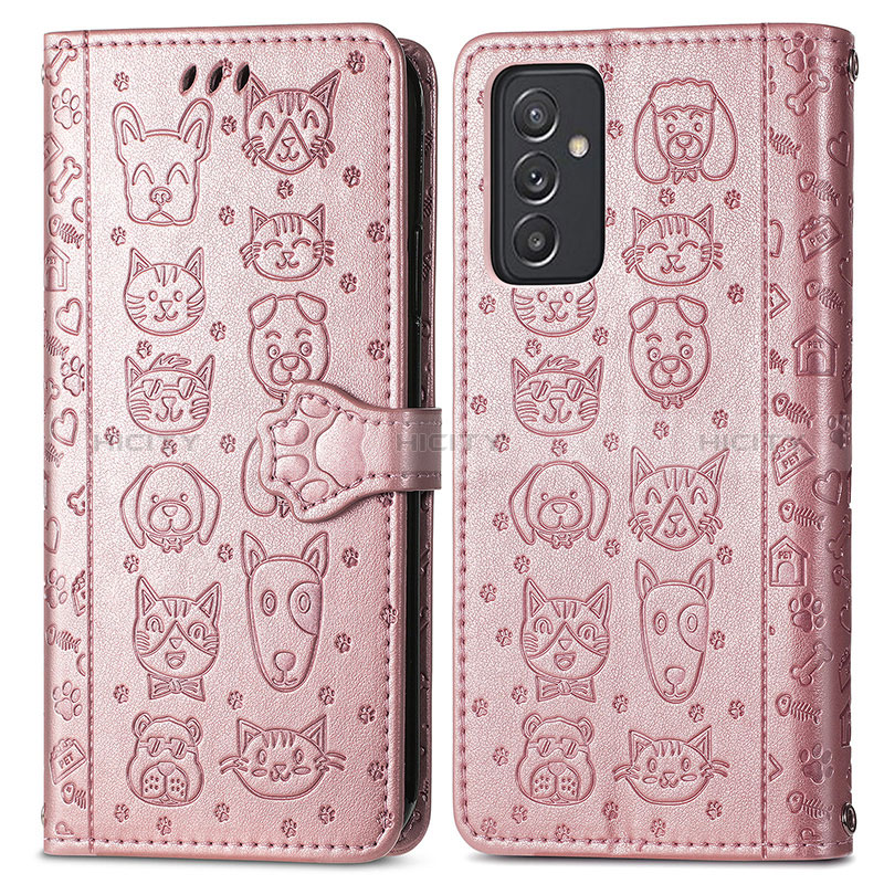 Coque Portefeuille Motif Fantaisie Livre Cuir Etui Clapet S03D pour Samsung Galaxy A15 4G Rose Plus