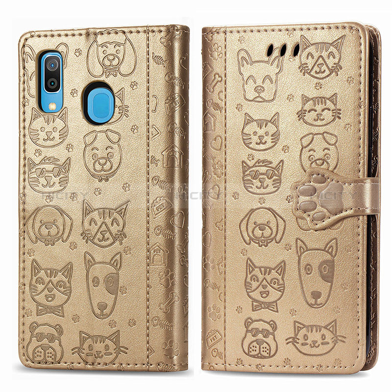 Coque Portefeuille Motif Fantaisie Livre Cuir Etui Clapet S03D pour Samsung Galaxy A20 Plus