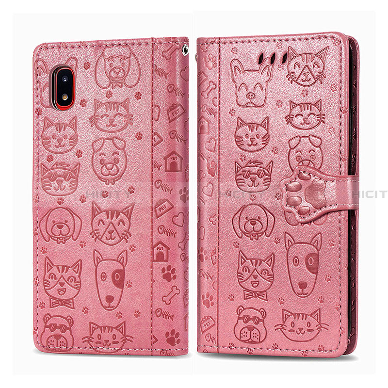 Coque Portefeuille Motif Fantaisie Livre Cuir Etui Clapet S03D pour Samsung Galaxy A20 SC-02M SCV46 Or Rose Plus