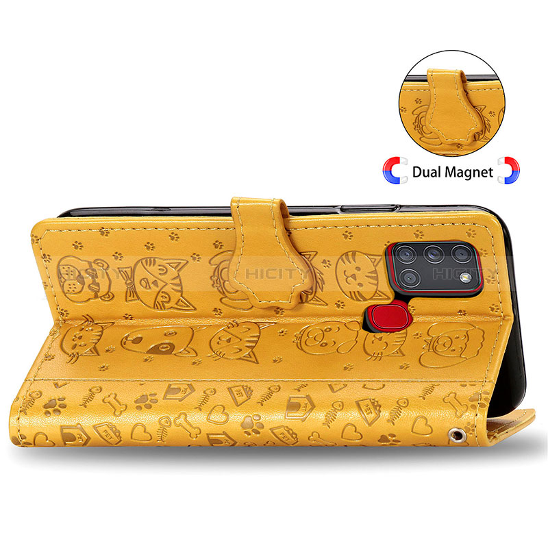 Coque Portefeuille Motif Fantaisie Livre Cuir Etui Clapet S03D pour Samsung Galaxy A21s Plus