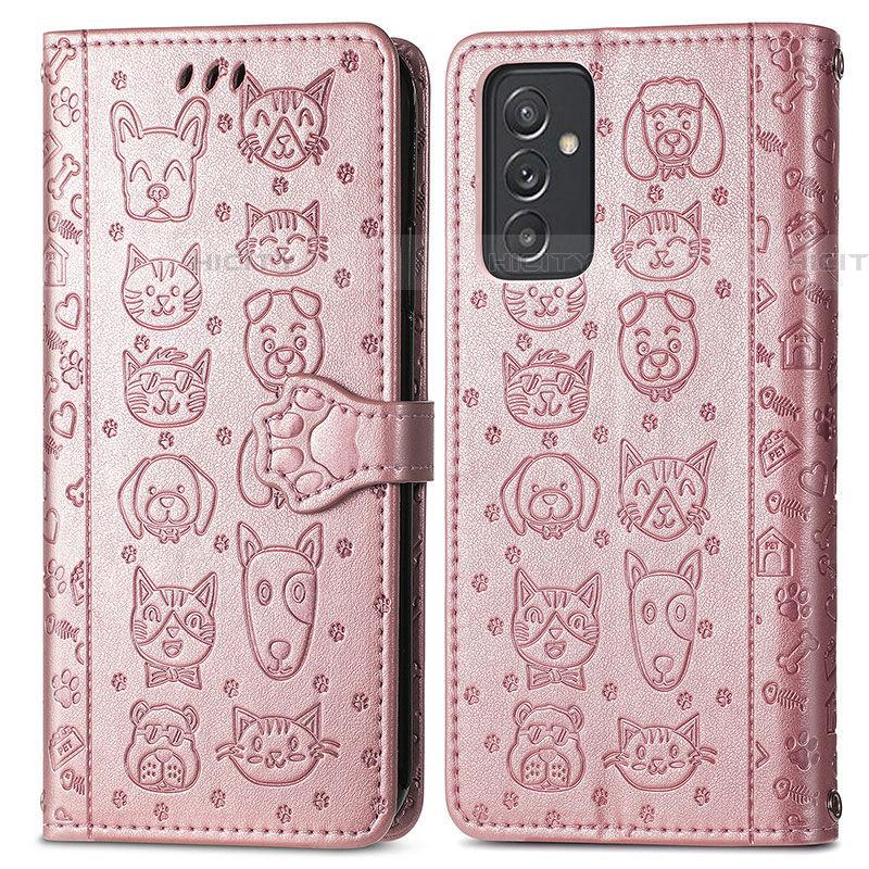 Coque Portefeuille Motif Fantaisie Livre Cuir Etui Clapet S03D pour Samsung Galaxy A25 5G Rose Plus