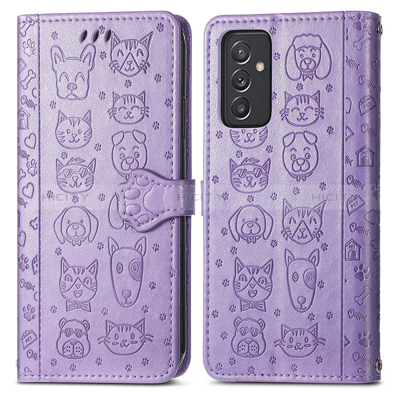 Coque Portefeuille Motif Fantaisie Livre Cuir Etui Clapet S03D pour Samsung Galaxy A35 5G Violet Plus