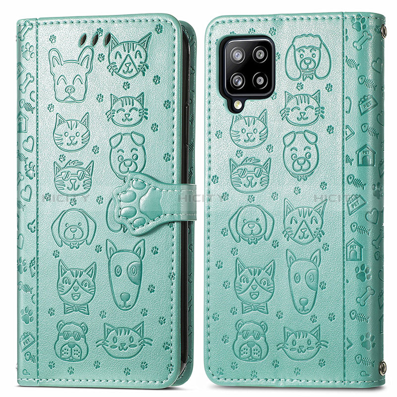 Coque Portefeuille Motif Fantaisie Livre Cuir Etui Clapet S03D pour Samsung Galaxy A42 5G Vert Plus