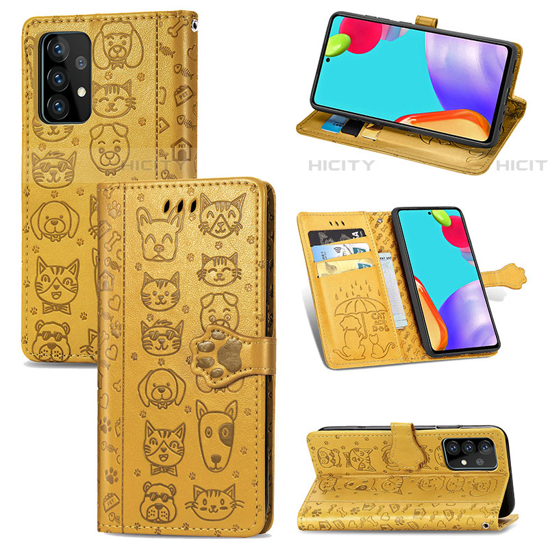 Coque Portefeuille Motif Fantaisie Livre Cuir Etui Clapet S03D pour Samsung Galaxy A52 4G Plus