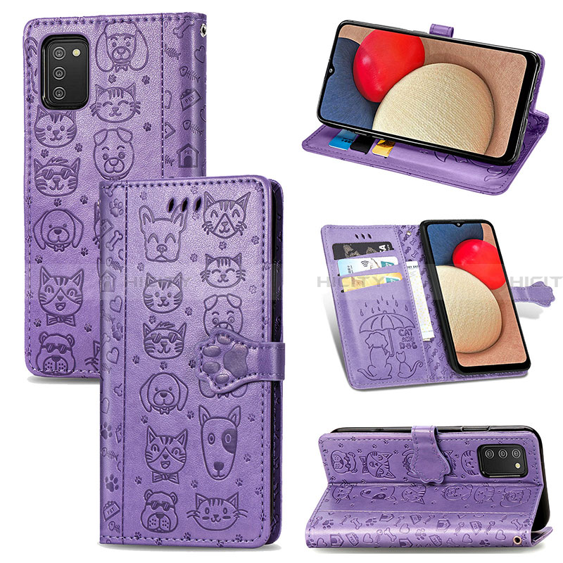 Coque Portefeuille Motif Fantaisie Livre Cuir Etui Clapet S03D pour Samsung Galaxy F02S SM-E025F Plus