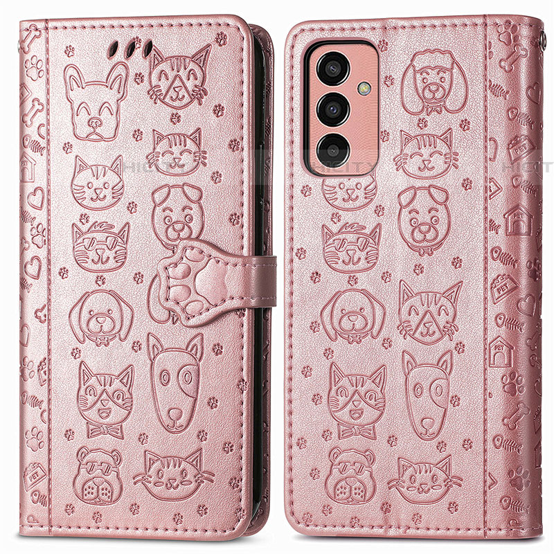 Coque Portefeuille Motif Fantaisie Livre Cuir Etui Clapet S03D pour Samsung Galaxy F13 4G Rose Plus