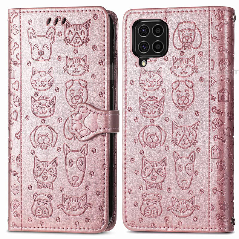 Coque Portefeuille Motif Fantaisie Livre Cuir Etui Clapet S03D pour Samsung Galaxy F62 5G Rose Plus