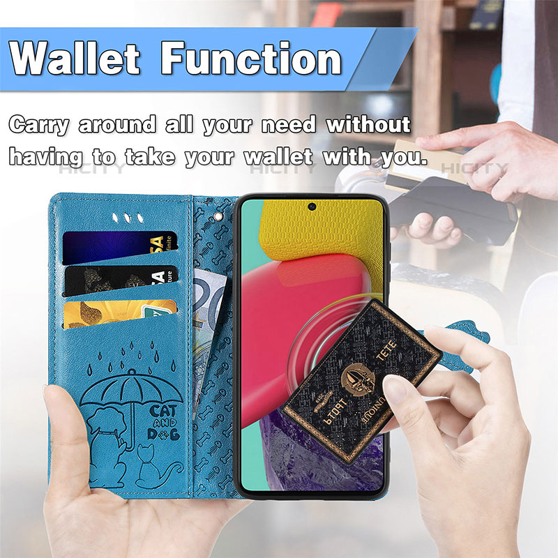 Coque Portefeuille Motif Fantaisie Livre Cuir Etui Clapet S03D pour Samsung Galaxy M53 5G Plus