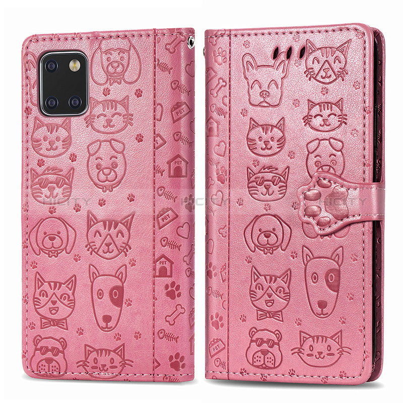 Coque Portefeuille Motif Fantaisie Livre Cuir Etui Clapet S03D pour Samsung Galaxy M60s Or Rose Plus