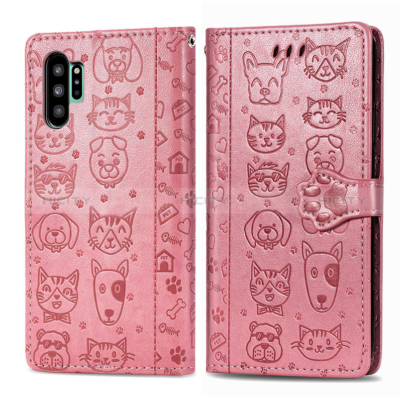 Coque Portefeuille Motif Fantaisie Livre Cuir Etui Clapet S03D pour Samsung Galaxy Note 10 Plus 5G Or Rose Plus