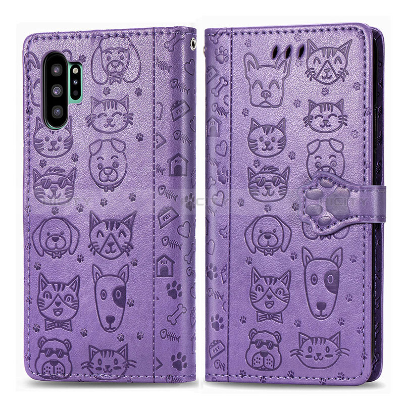 Coque Portefeuille Motif Fantaisie Livre Cuir Etui Clapet S03D pour Samsung Galaxy Note 10 Plus 5G Violet Plus