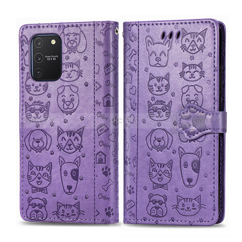 Coque Portefeuille Motif Fantaisie Livre Cuir Etui Clapet S03D pour Samsung Galaxy S10 Lite Violet Plus