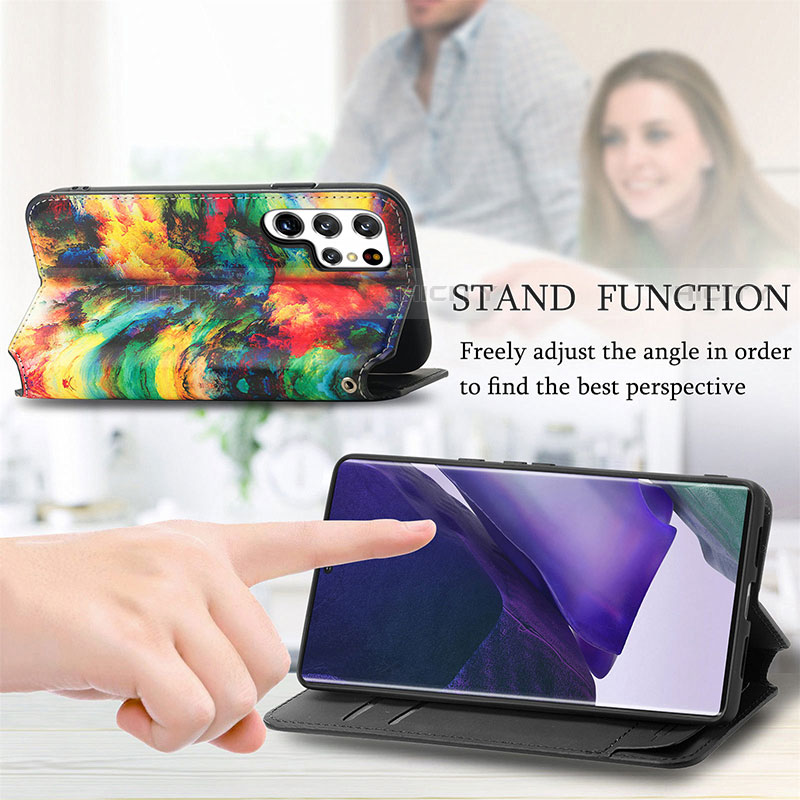 Coque Portefeuille Motif Fantaisie Livre Cuir Etui Clapet S03D pour Samsung Galaxy S21 Ultra 5G Plus