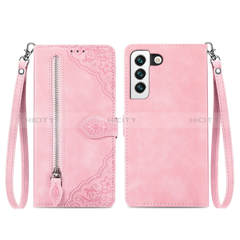 Coque Portefeuille Motif Fantaisie Livre Cuir Etui Clapet S03D pour Samsung Galaxy S24 Plus 5G Or Rose Plus