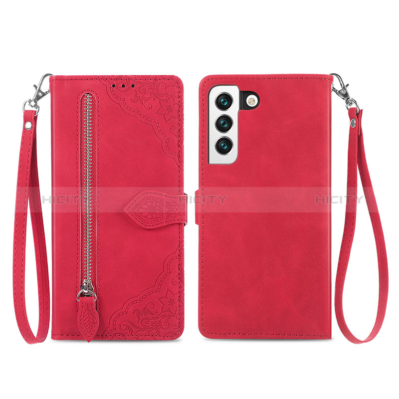 Coque Portefeuille Motif Fantaisie Livre Cuir Etui Clapet S03D pour Samsung Galaxy S24 Plus 5G Rouge Plus