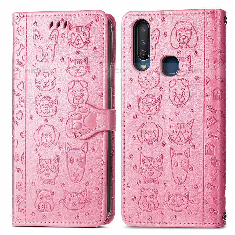 Coque Portefeuille Motif Fantaisie Livre Cuir Etui Clapet S03D pour Vivo Y3 Rose Plus