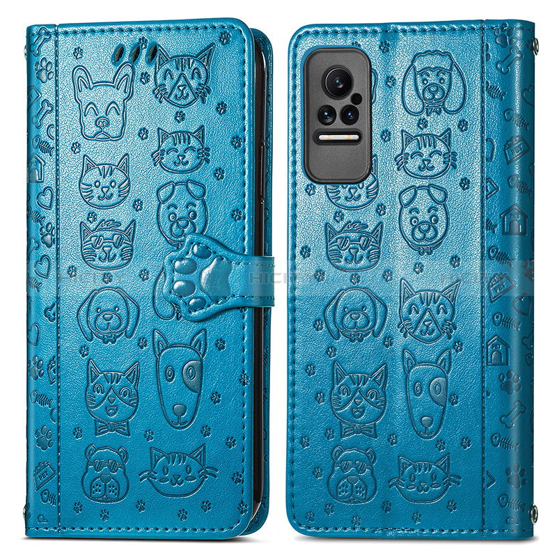 Coque Portefeuille Motif Fantaisie Livre Cuir Etui Clapet S03D pour Xiaomi Civi 1S 5G Bleu Plus