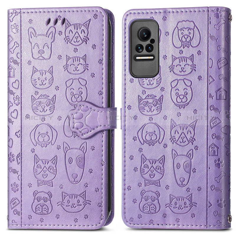 Coque Portefeuille Motif Fantaisie Livre Cuir Etui Clapet S03D pour Xiaomi Civi 1S 5G Violet Plus