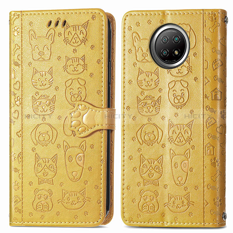 Coque Portefeuille Motif Fantaisie Livre Cuir Etui Clapet S03D pour Xiaomi Mi 10i 5G Jaune Plus