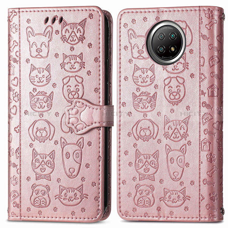 Coque Portefeuille Motif Fantaisie Livre Cuir Etui Clapet S03D pour Xiaomi Mi 10i 5G Or Rose Plus