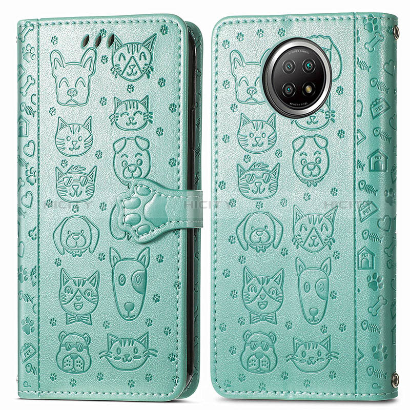 Coque Portefeuille Motif Fantaisie Livre Cuir Etui Clapet S03D pour Xiaomi Mi 10i 5G Vert Plus