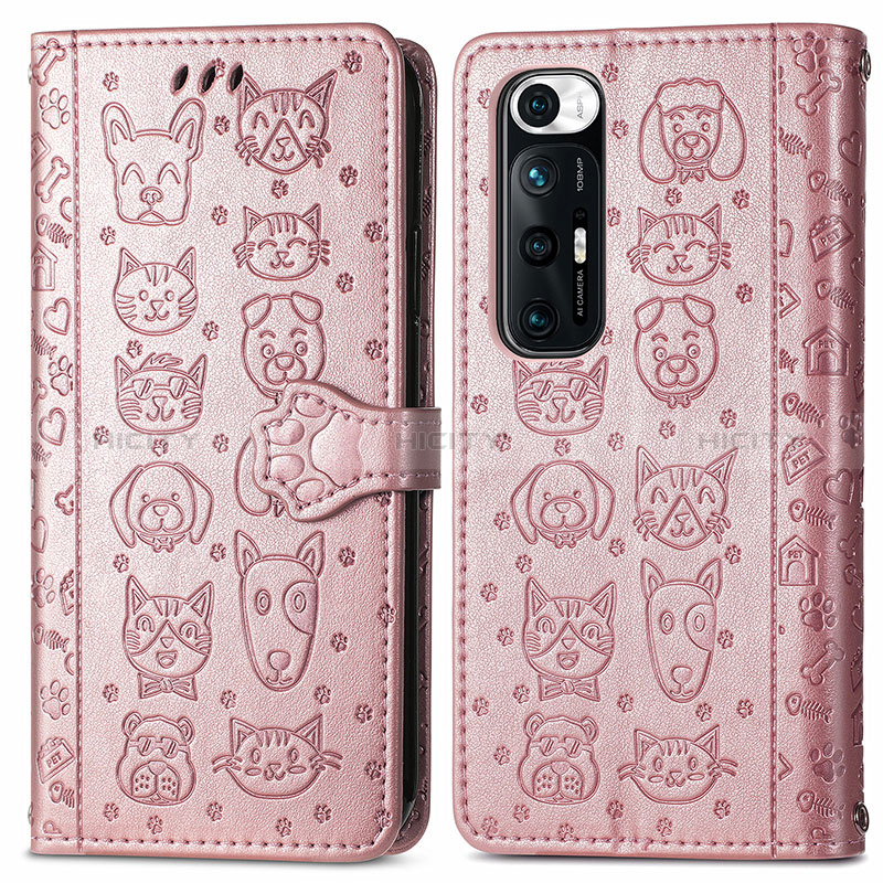 Coque Portefeuille Motif Fantaisie Livre Cuir Etui Clapet S03D pour Xiaomi Mi 10S 5G Or Rose Plus