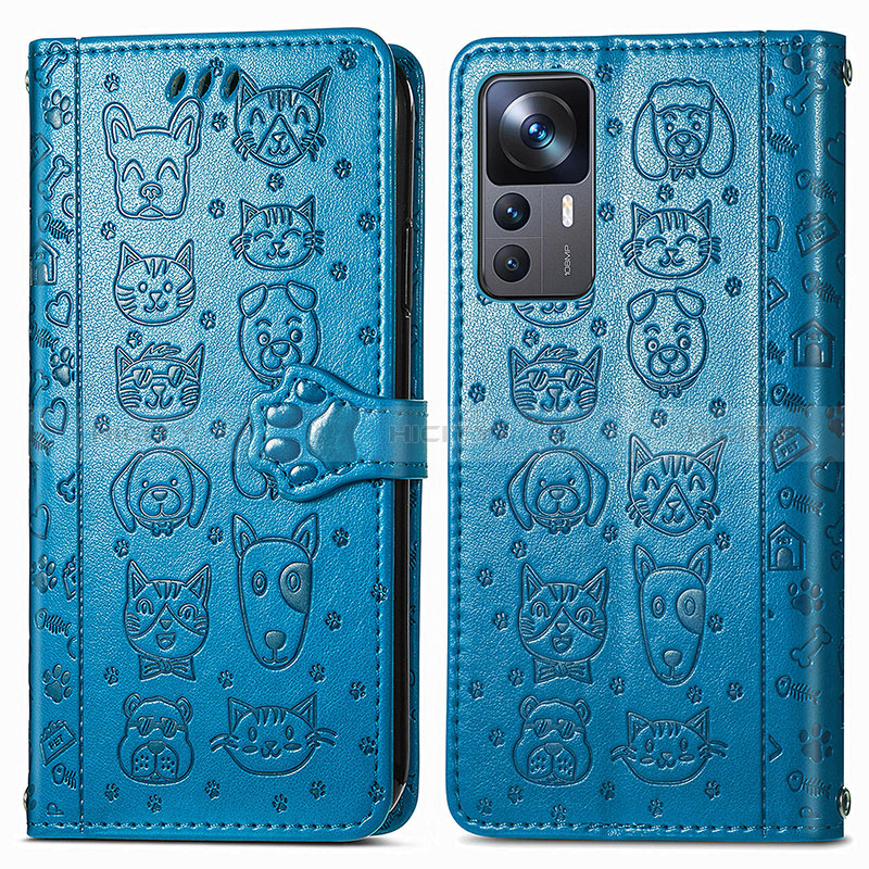 Coque Portefeuille Motif Fantaisie Livre Cuir Etui Clapet S03D pour Xiaomi Mi 12T Pro 5G Bleu Plus