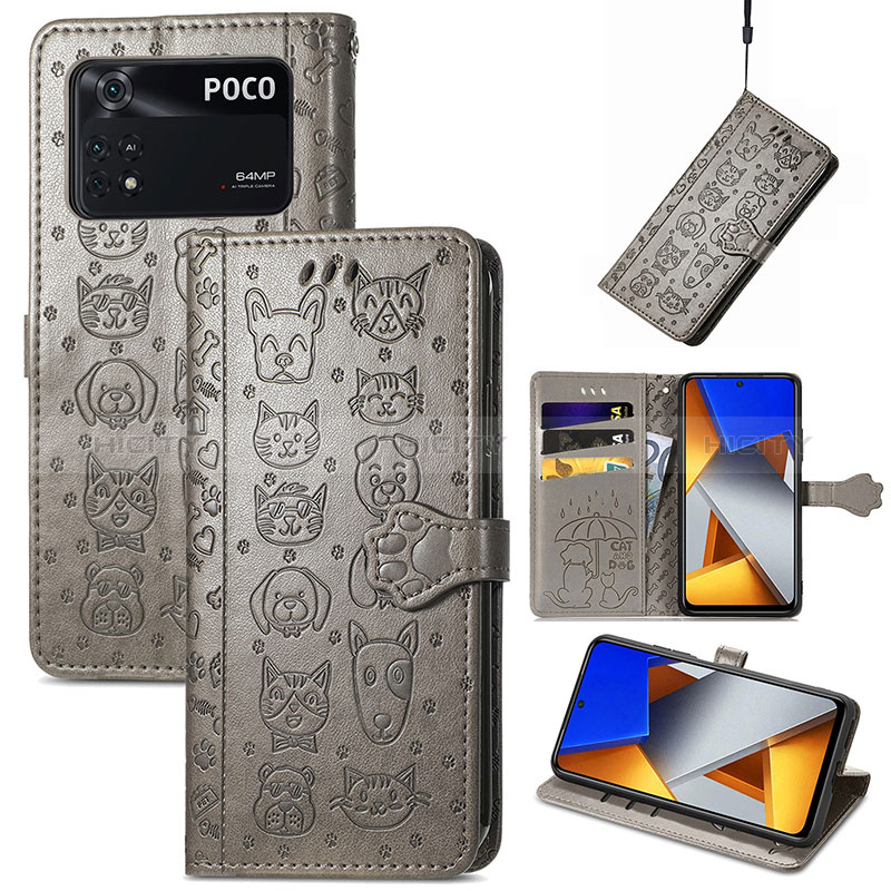 Coque Portefeuille Motif Fantaisie Livre Cuir Etui Clapet S03D pour Xiaomi Poco M4 Pro 4G Plus