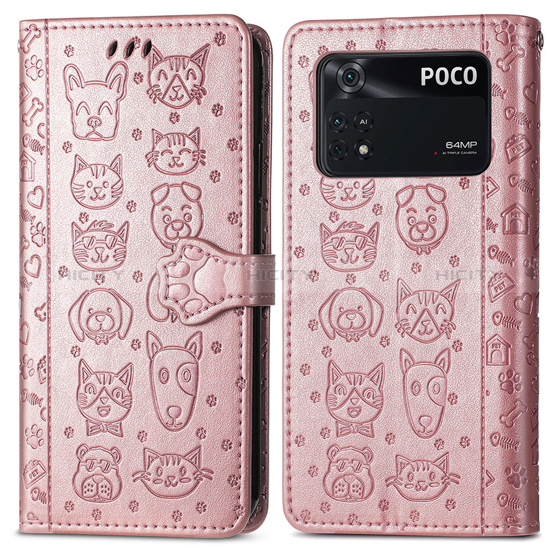 Coque Portefeuille Motif Fantaisie Livre Cuir Etui Clapet S03D pour Xiaomi Poco M4 Pro 4G Plus