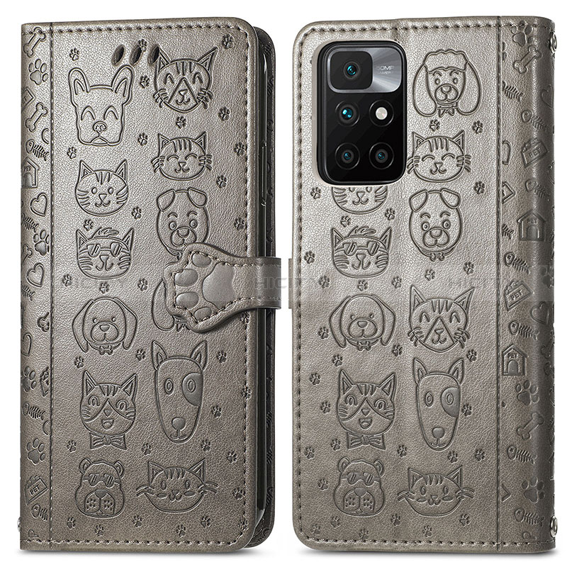 Coque Portefeuille Motif Fantaisie Livre Cuir Etui Clapet S03D pour Xiaomi Redmi 10 (2022) Gris Plus