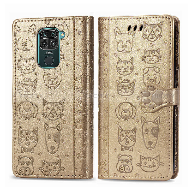 Coque Portefeuille Motif Fantaisie Livre Cuir Etui Clapet S03D pour Xiaomi Redmi 10X 4G Or Plus