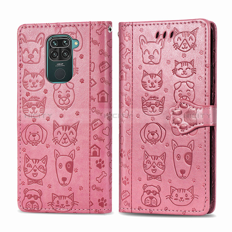 Coque Portefeuille Motif Fantaisie Livre Cuir Etui Clapet S03D pour Xiaomi Redmi 10X 4G Rose Plus