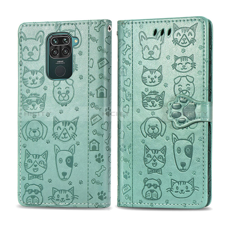 Coque Portefeuille Motif Fantaisie Livre Cuir Etui Clapet S03D pour Xiaomi Redmi 10X 4G Vert Plus