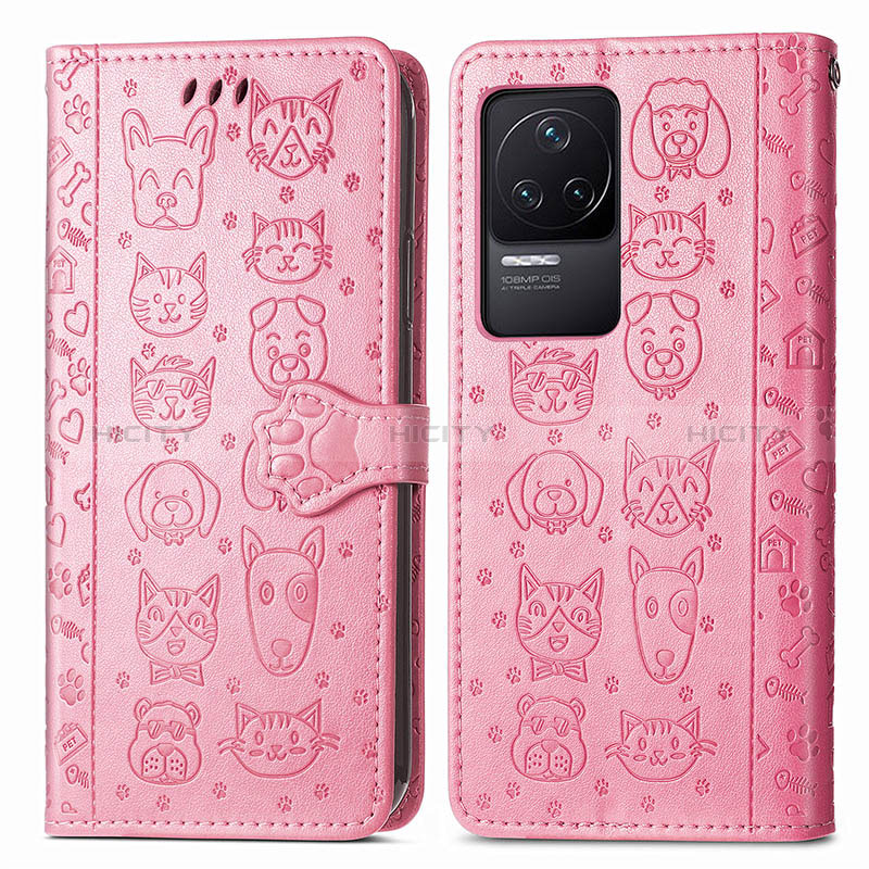 Coque Portefeuille Motif Fantaisie Livre Cuir Etui Clapet S03D pour Xiaomi Redmi K50 5G Rose Plus