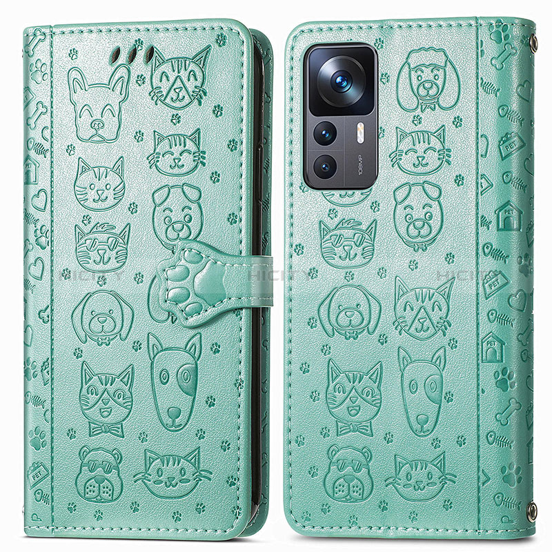 Coque Portefeuille Motif Fantaisie Livre Cuir Etui Clapet S03D pour Xiaomi Redmi K50 Ultra 5G Vert Plus