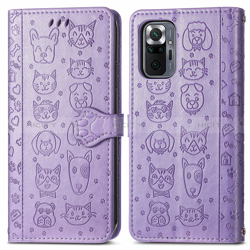 Coque Portefeuille Motif Fantaisie Livre Cuir Etui Clapet S03D pour Xiaomi Redmi Note 10 Pro 4G Violet Plus