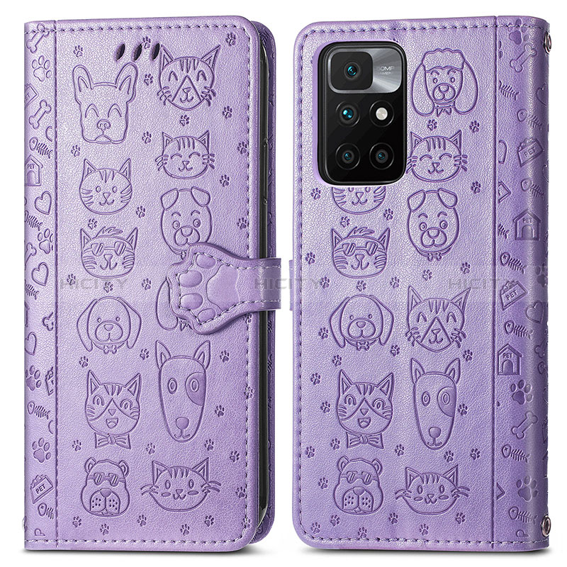 Coque Portefeuille Motif Fantaisie Livre Cuir Etui Clapet S03D pour Xiaomi Redmi Note 11 4G (2021) Violet Plus