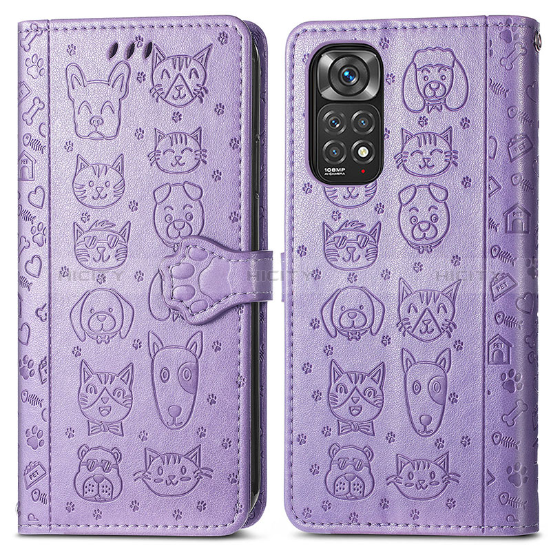 Coque Portefeuille Motif Fantaisie Livre Cuir Etui Clapet S03D pour Xiaomi Redmi Note 11 4G (2022) Violet Plus