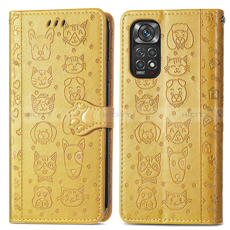 Coque Portefeuille Motif Fantaisie Livre Cuir Etui Clapet S03D pour Xiaomi Redmi Note 12 Pro 4G Jaune Plus