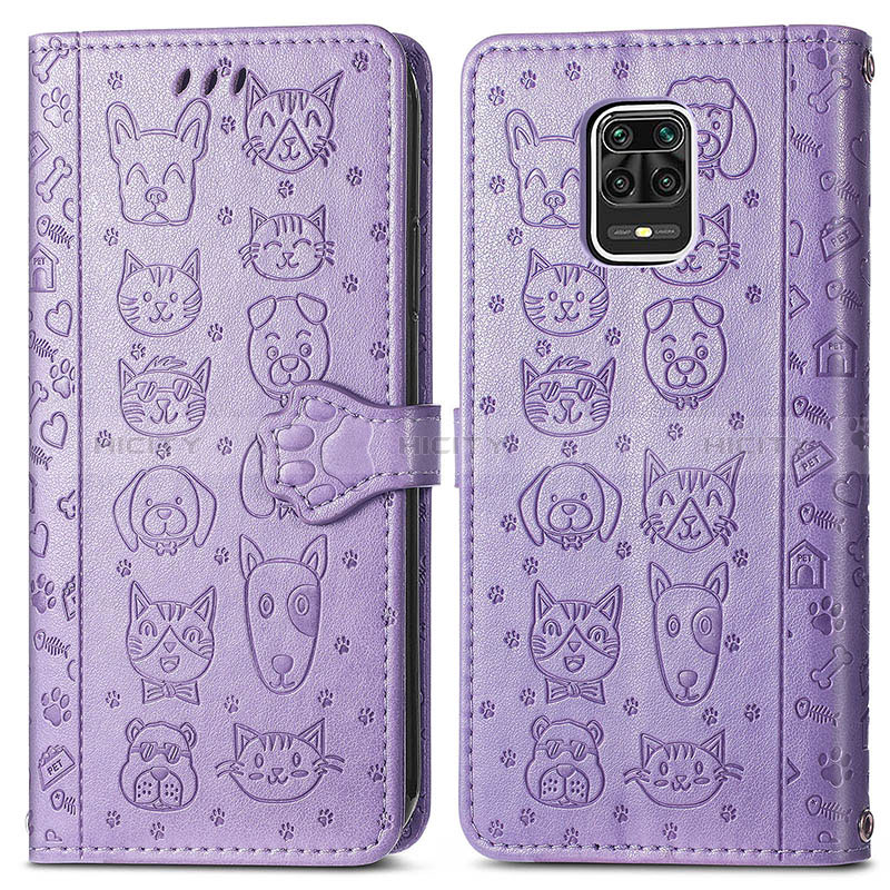 Coque Portefeuille Motif Fantaisie Livre Cuir Etui Clapet S03D pour Xiaomi Redmi Note 9 Pro Max Violet Plus