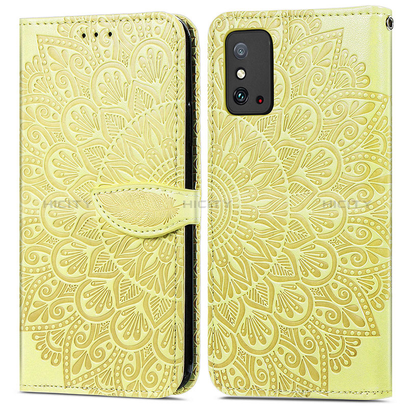 Coque Portefeuille Motif Fantaisie Livre Cuir Etui Clapet S04D pour Huawei Honor X10 Max 5G Jaune Plus