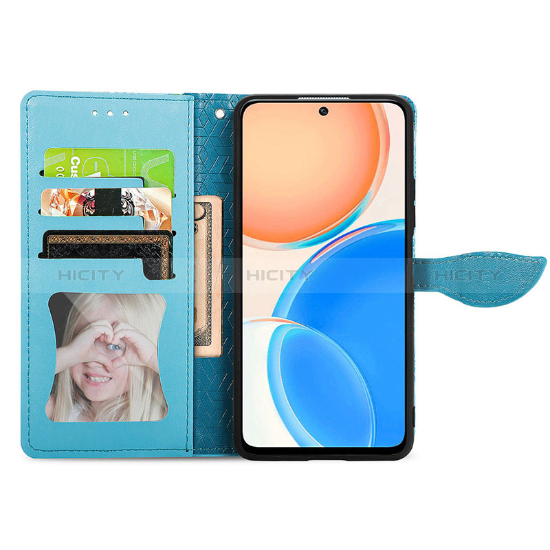 Coque Portefeuille Motif Fantaisie Livre Cuir Etui Clapet S04D pour Huawei Honor X8 4G Plus