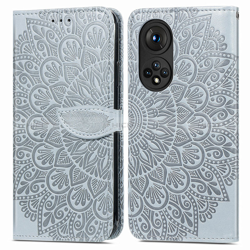 Coque Portefeuille Motif Fantaisie Livre Cuir Etui Clapet S04D pour Huawei Nova 9 Pro Gris Plus